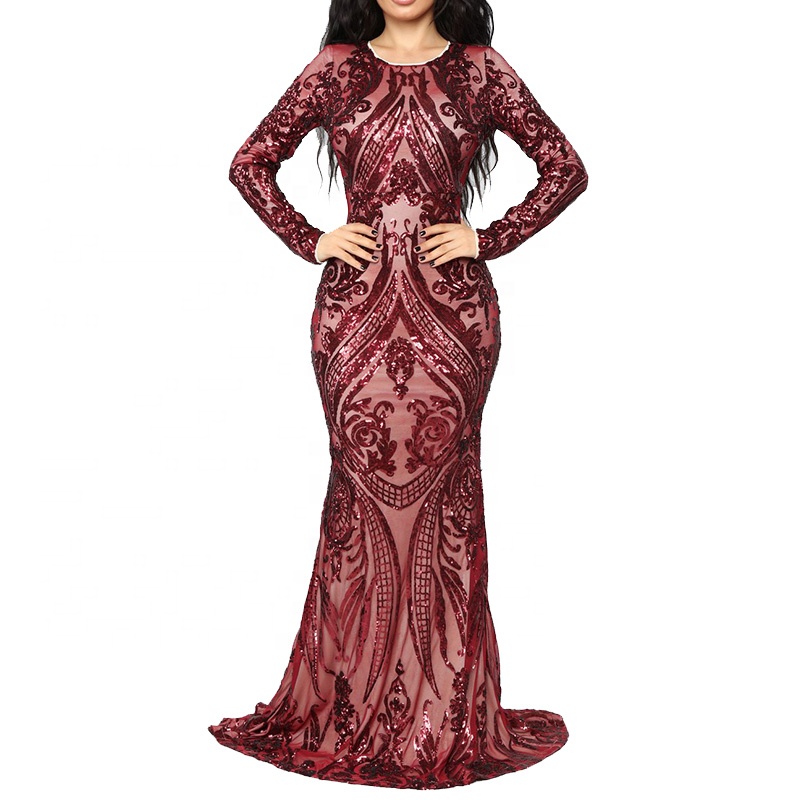 Elegant Evening Dress  Fashionable Women  Long Mermaid Sequin Dresses