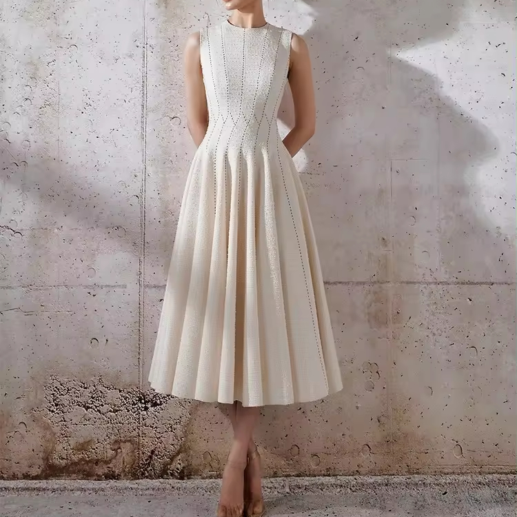 2024 New Arrivals Woolen Dress Three-dimensional Skirt Train Puffy Sundress Elegant Slimming Cake Dress