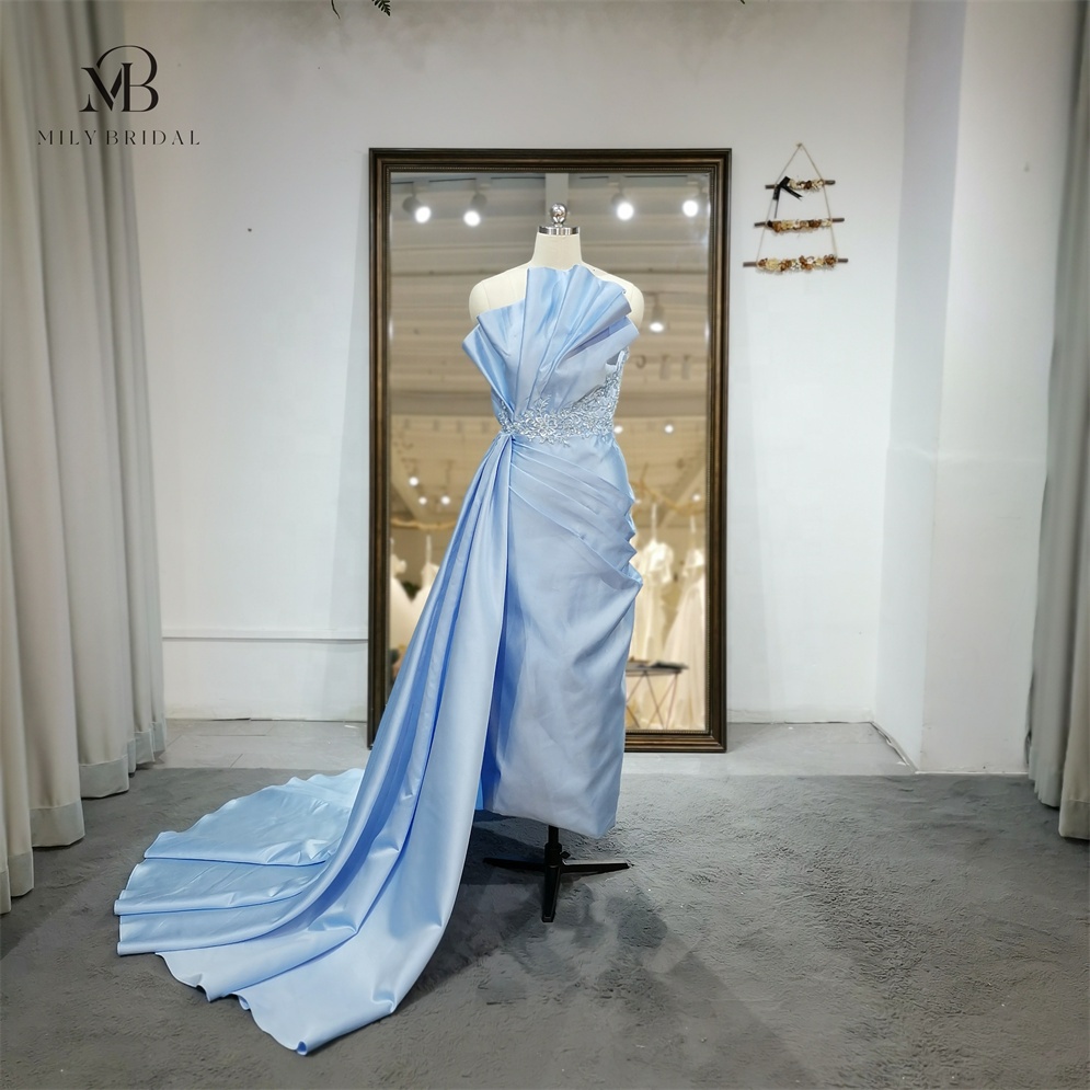 Mily Bridal LDC6573 Strapless Evening Dresses 2023 with Detachable Skirt Evening Dresses Women Lady Elegant Beaded Waistline